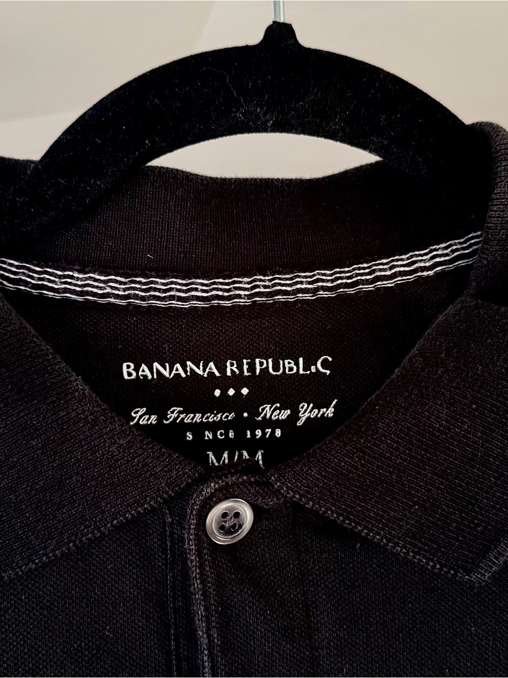 Banana Republic Black Polo with Small Embroidered Elephant - Picture 3 of 3